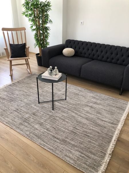 Clam Serisi Sık Bukle Dokuma Modern Koyu Gri Renk Halı OH-344