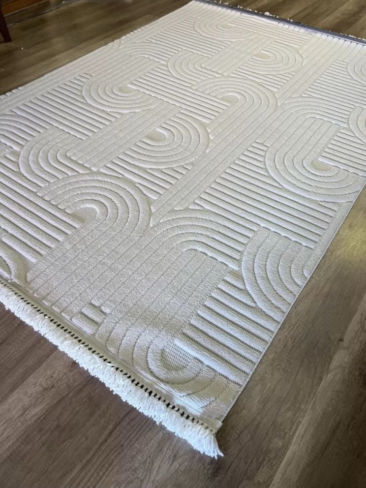 FIRSAT ÖLÇÜ 180x250 (5m2) Krem Renk Modern Halı