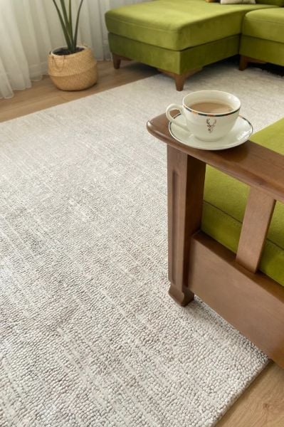 Monza Serisi Krem Renk Akrilik Salon Halısı AP-6631