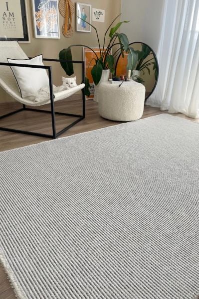 Norge Serisi Yumuşak Dokulu Yeni Nesil Gri Renk Halı AP-7411