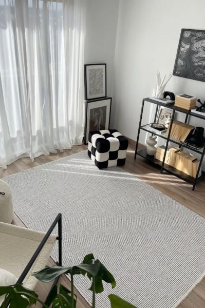 Norge Serisi Yumuşak Dokulu Yeni Nesil Gri Renk Halı AP-7411