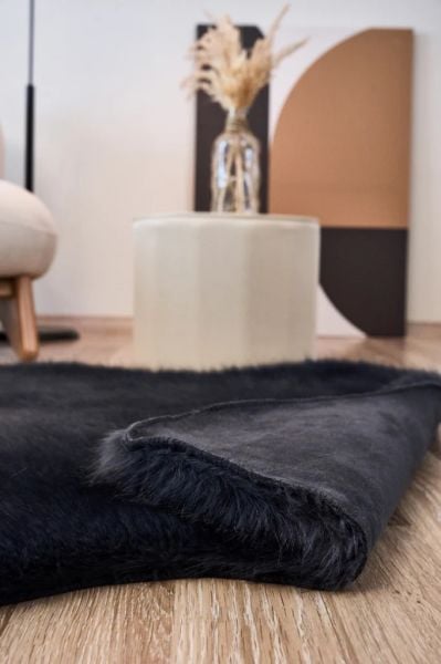 Cloud Serisi Makinede Yıkanabilir Yüksek Kalite Siyah Peluş Halı NX-100