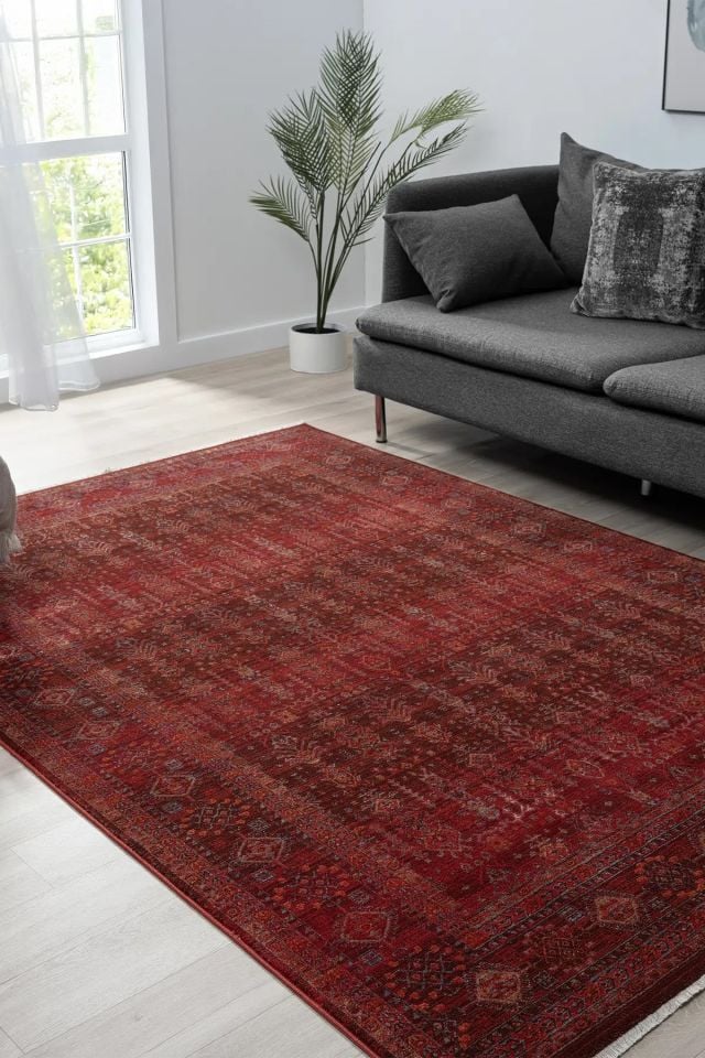 Luna Serisi Bordo Renk Makine Halısı SH-0260B