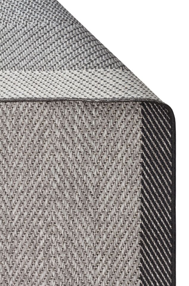 Alfa Serisi Makinede Yıkanabilir Gri/Siyah Sisal Halı NX-27