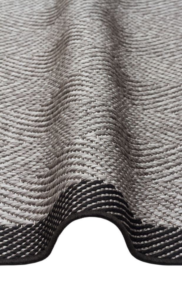 Alfa Serisi Makinede Yıkanabilir Gri/Siyah Sisal Halı NX-27