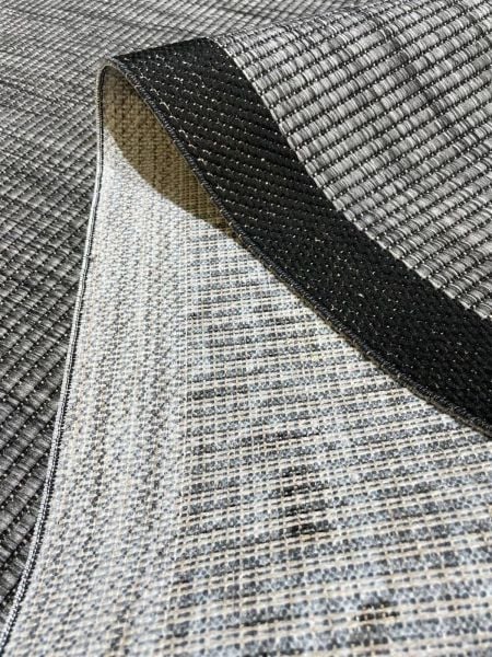 Alfa Serisi Makinede Yıkanabilir Gri/Siyah Sisal Halı NX-01