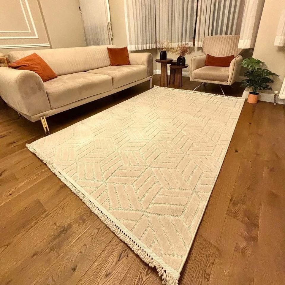 FIRSAT ÖLÇÜ Bej Renk Modern Halı