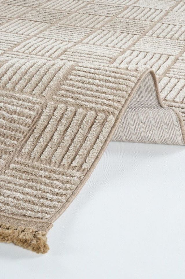 FIRSAT ÖLÇÜ Hav Toz Vermeyen Modern Dayanıklı Vizon Halı