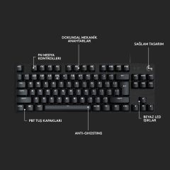 Logitech G413 SE TKL Kablolu Türkçe Q Mekanik Oyuncu Klavyesi 920-010564