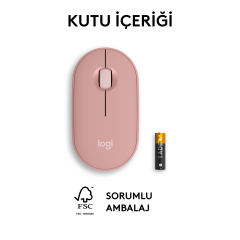 Logitech M350s Pebble 2 Kablosuz Mouse - Pembe 910-007014