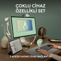 Logitech Pebble 2 Combo Çoklu Sessiz Kablosuz Türkçe Q Klavye Mouse Seti - Grafit 920-012245