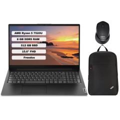 Lenovo V15 G4 AMN 82YU00QKTX AMD Ryzen 5 7520U 8GB 512GB SSD Freedos 15.6'' FHD Taşınabilir Bilgisayar + Çanta + Logitech Mouse