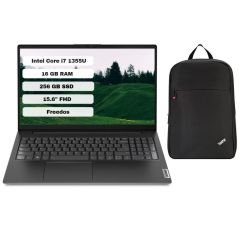 Lenovo V15 G4 Intel Core i7 1355U 16GB 256GB SSD Freedos 15.6'' FHD Taşınabilir Bilgisayar 83A1003NTX + Çanta