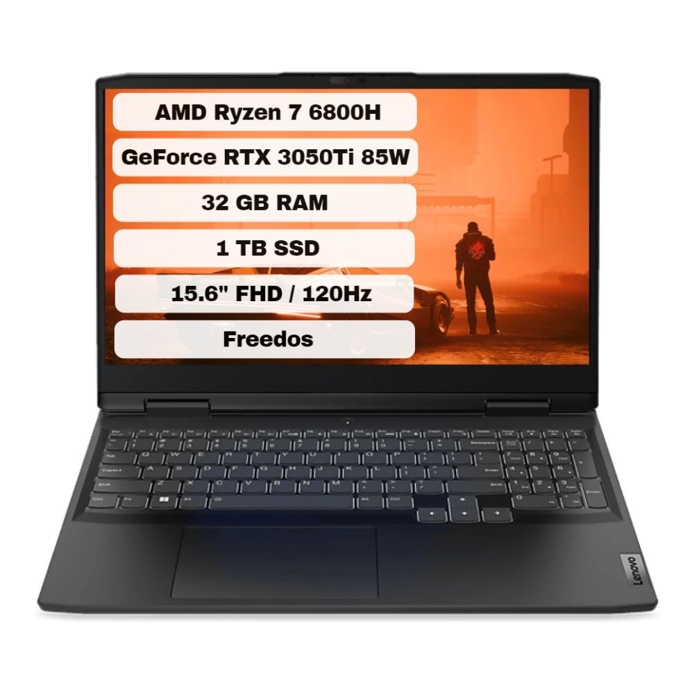 Lenovo IdeaPad Gaming 3 15ARH7 AMD Ryzen 7 6800H 32GB 1TB SSD RTX 3050Ti Freedos 15.6'' FHD Taşınabilir Bilgisayar 82SB00X6TX32
