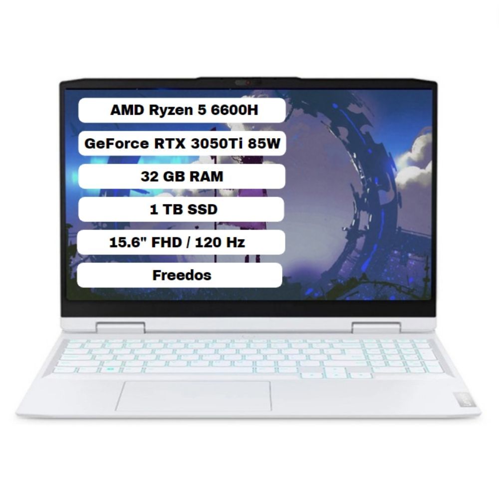 Lenovo IdeaPad Gaming 3 15ARH7 AMD Ryzen 5 6600H 32GB 1TB SSD RTX 3050Ti Freedos 15.6'' FHD Taşınabilir Bilgisayar 82SB00X8TX32