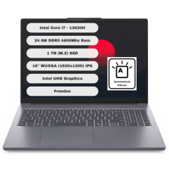Lenovo Ideapad Slim 3 16IRH10 GTI24 Intel Core I7 13620H 24GB 1TB SSD Freedos 16'' WUXGA Taşınabilir Bilgisayar 83K2001VTR