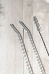 2 Adet Cam Pipet ve Temizleme Fırçası- Eğimli Model