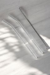 2 Adet Cam Pipet ve Temizleme Fırçası- Eğimli Model