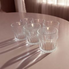 6 Adet Cam Bardak/ Viski Bardağı Kesme Model- 300 ml