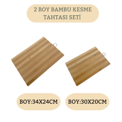 2 Boy Bambu Asma Halkalı Kesme Tahtası