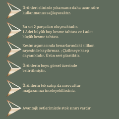 2 Boy Sert Plastik, Kaydırmaz, Kesme Panosu/ Kesme Tahtası Kırmızı&Beyaz