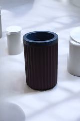3 Parça Sert Plastik Banyo Seti/ Sıvı Sabunluk, Diş Fırçalık ve Katı Sabunluk-Mürdüm
