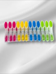 1. Kalite 12 Adet Silikonlu Plastik Mandal/ Çamaşır Mandalı Renkli