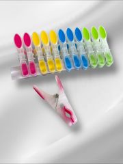 1. Kalite 12 Adet Silikonlu Plastik Mandal/ Çamaşır Mandalı Renkli