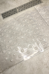 Silikon Vakumlu Kaydırmaz Banyo Paspası-Şeffaf