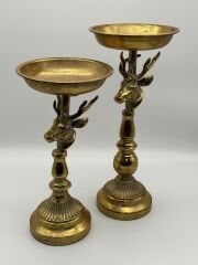 Gold Metal Geyikli 2'li Mumluk