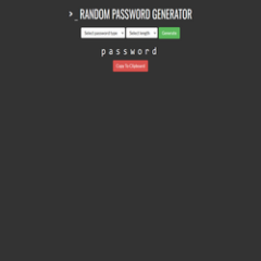 Random Password Generator