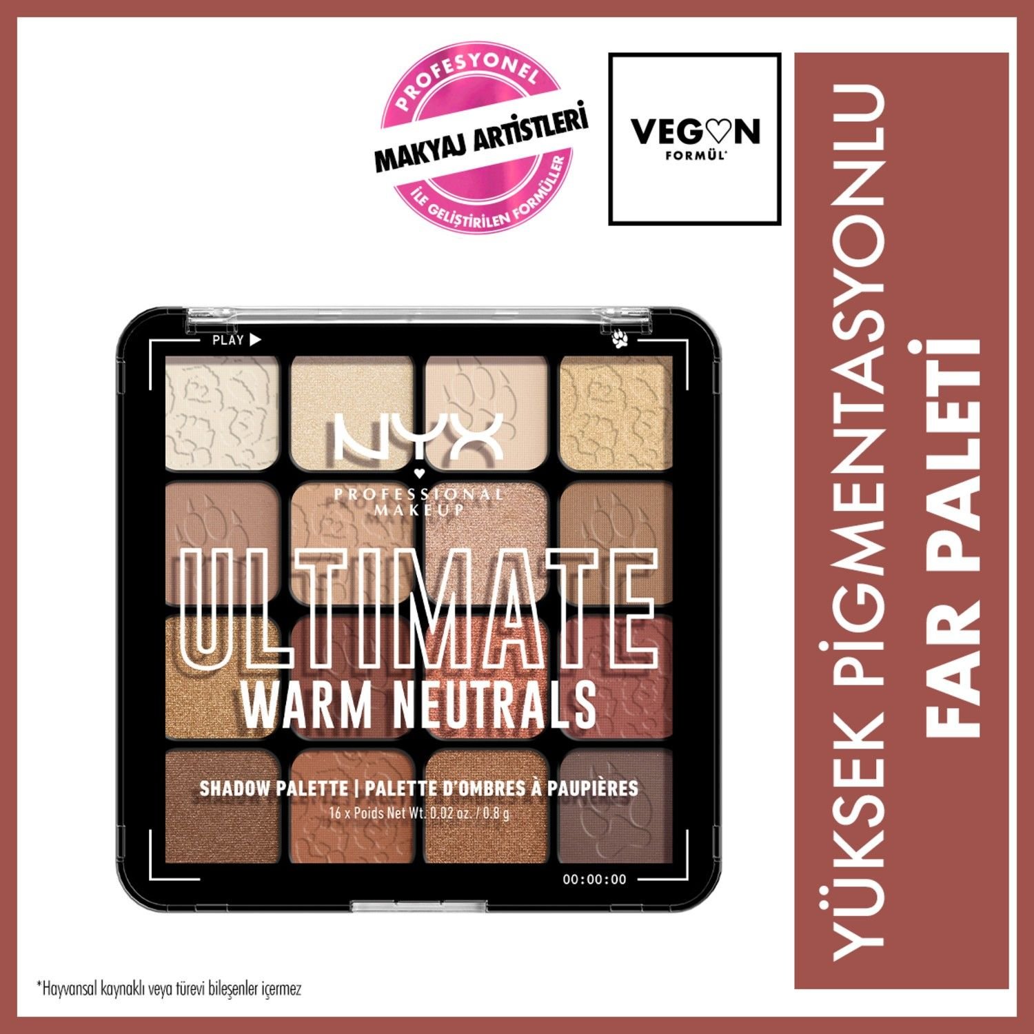 Nyx Professional Makeup Ultimate Shadow Palette - Warm Neutrals Göz Farı Paleti