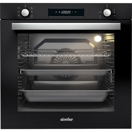 Simferimfer 80 Litre Siyah Cam Panel Turbo Ankastre Fırın