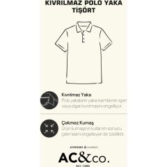 Slim Fit Dar Kesim Simsiyah Kıvrılmaz Polo Yaka T-shirt