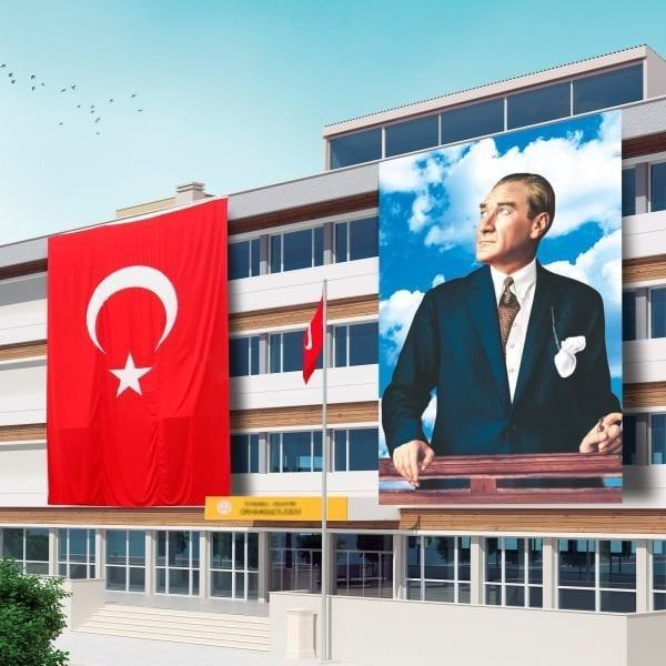 Türk Bayrağı + Atatürk Posteri 400x600 cm