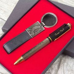 İsme Özel Atatürk Roller Kalem​ ve Deri Anahtarlık Seti