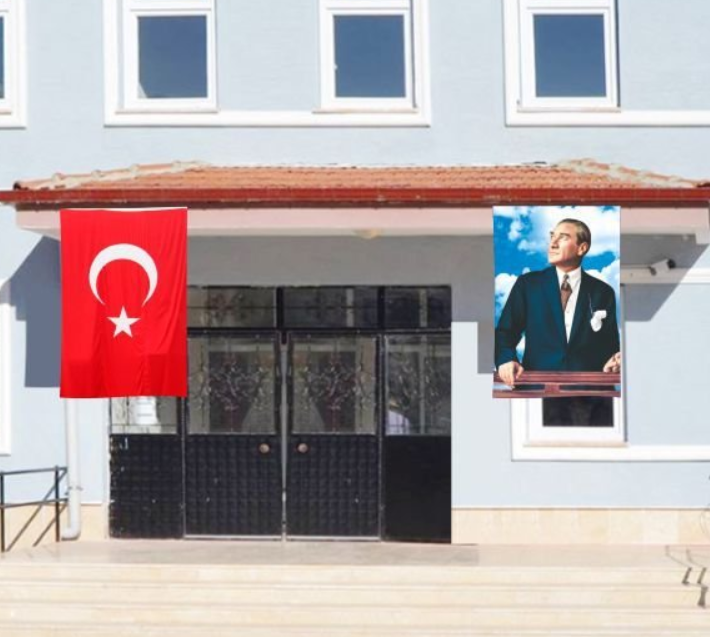 Atatürk Posteri ve Türk Bayrağı Raşel Kumaş 100x150 cm -2