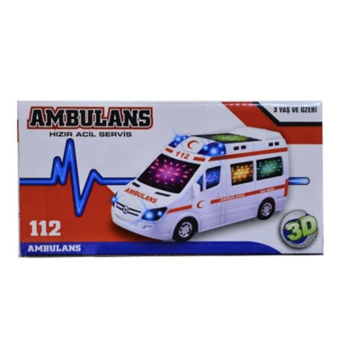 Pilli Işıklı Ambulans Küçük Boy