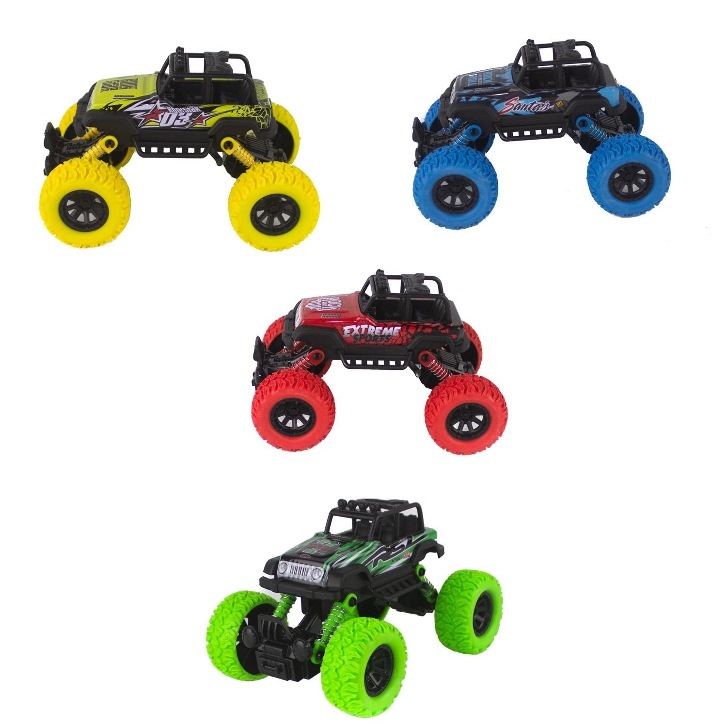 6Adet Oyuncak Metal Climber 4x4 Çekbırak Araba