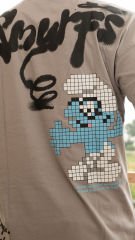 Unisex Smurfs Baskılı Oversize T-shirt