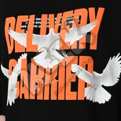 Delivery Carrier Pigeon Baskılı Unisex Oversize T-shirt