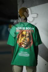 Unisex Travis Scott Baskılı Oversize T-shirt