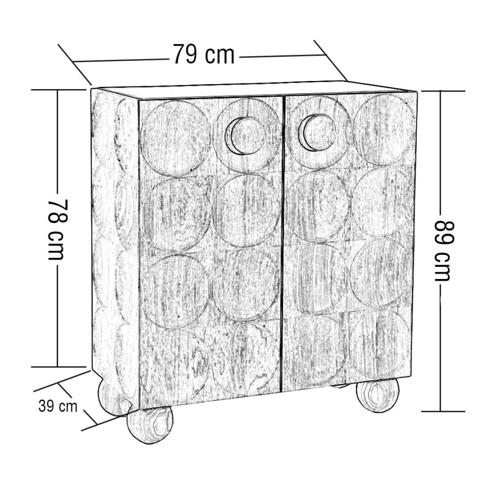 Circles Ahşap Bar Dolabı