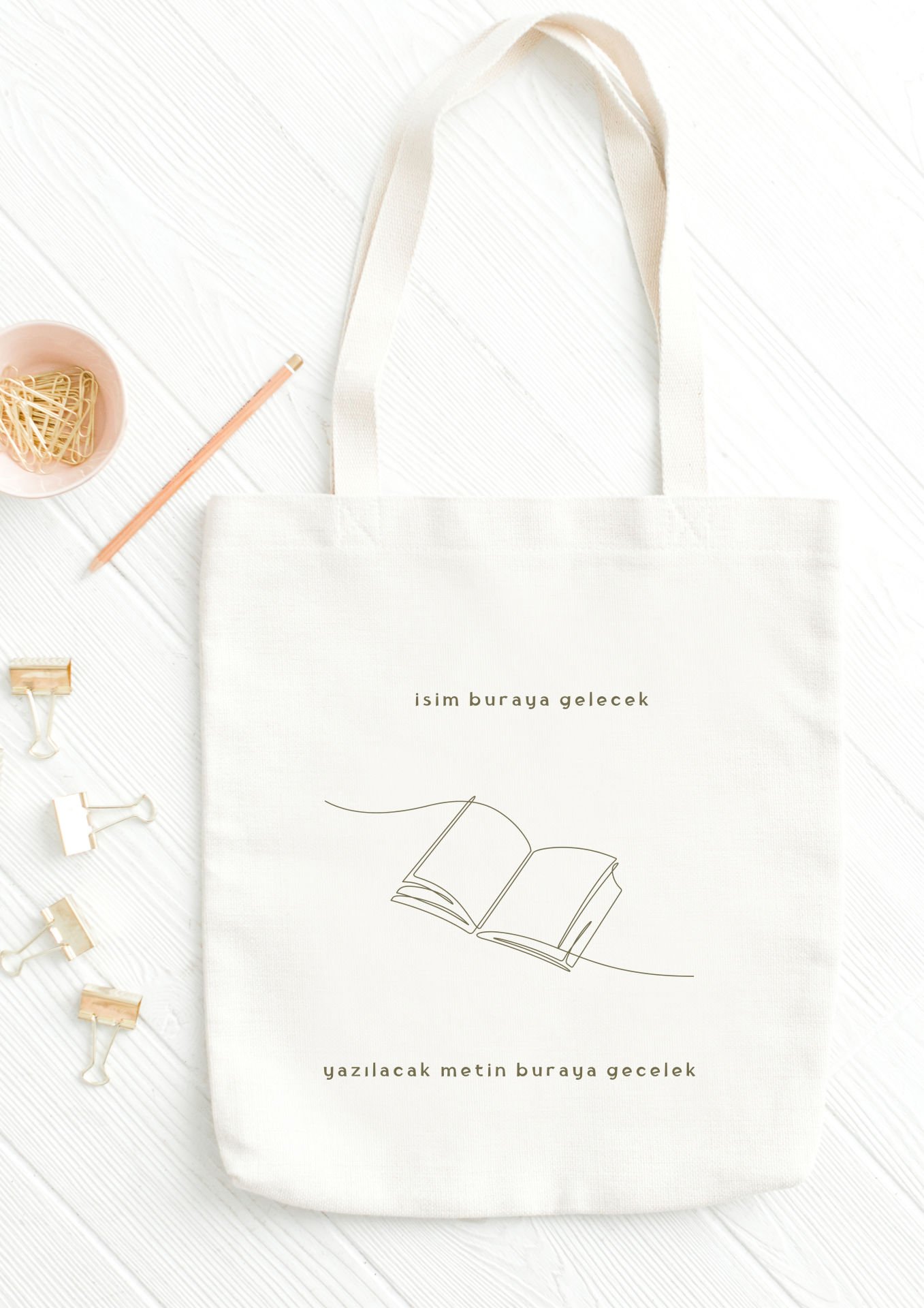 MİNİMAL BOOK BASKILI ÇANTA
