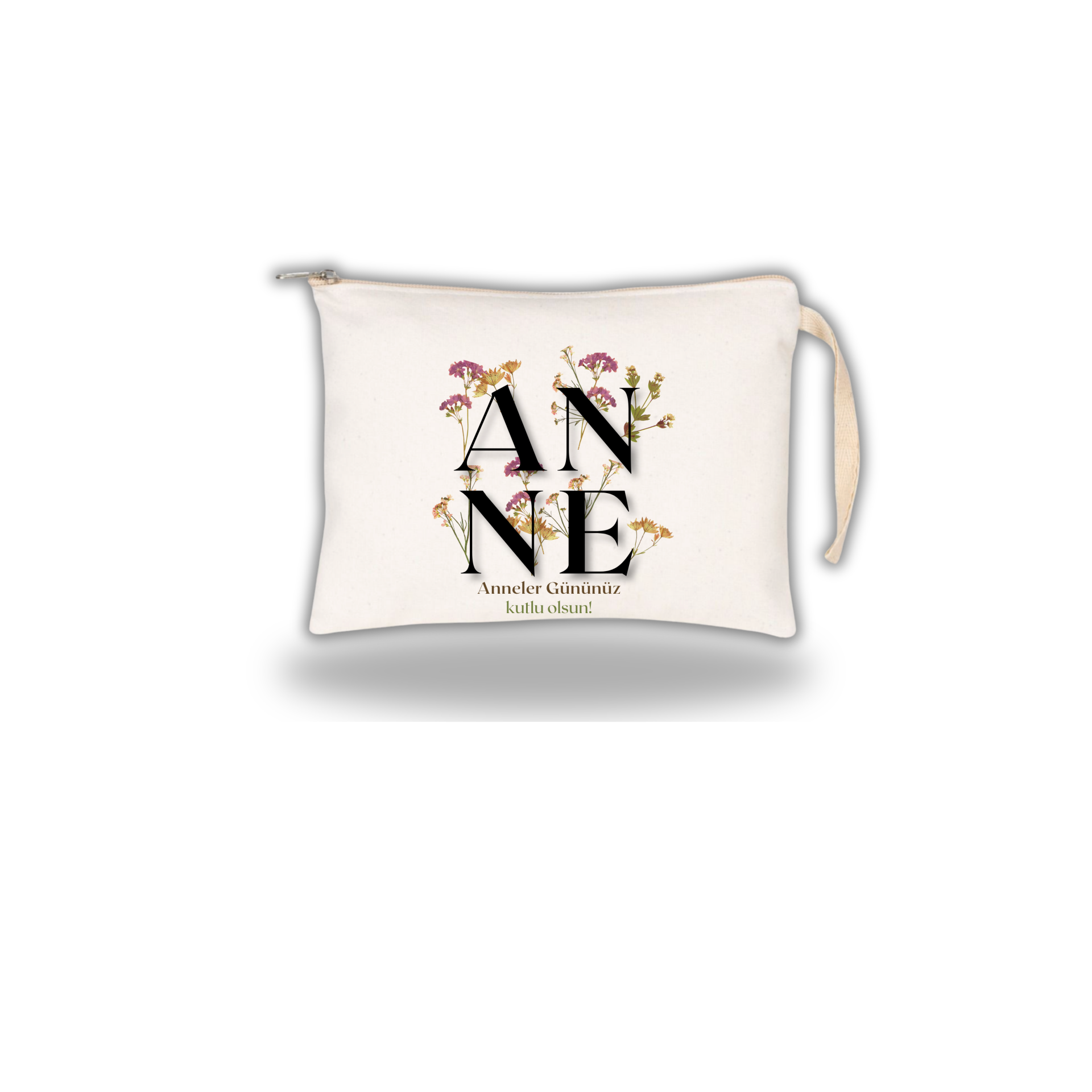 Anneler Günü Baskılı Ham Bez Clutch 21X15
