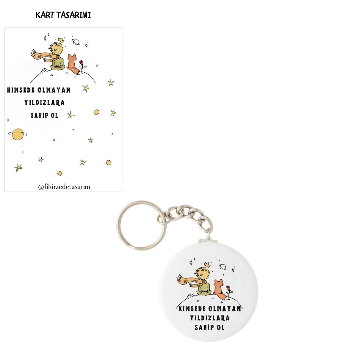 Küçük Prens Anahtarlık Kartlı