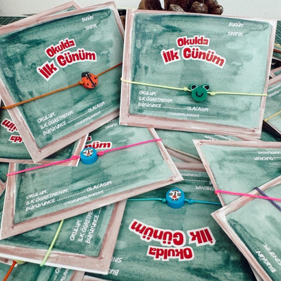 Okulda İlk Günüm Anı Künyesi Kart Bileklik