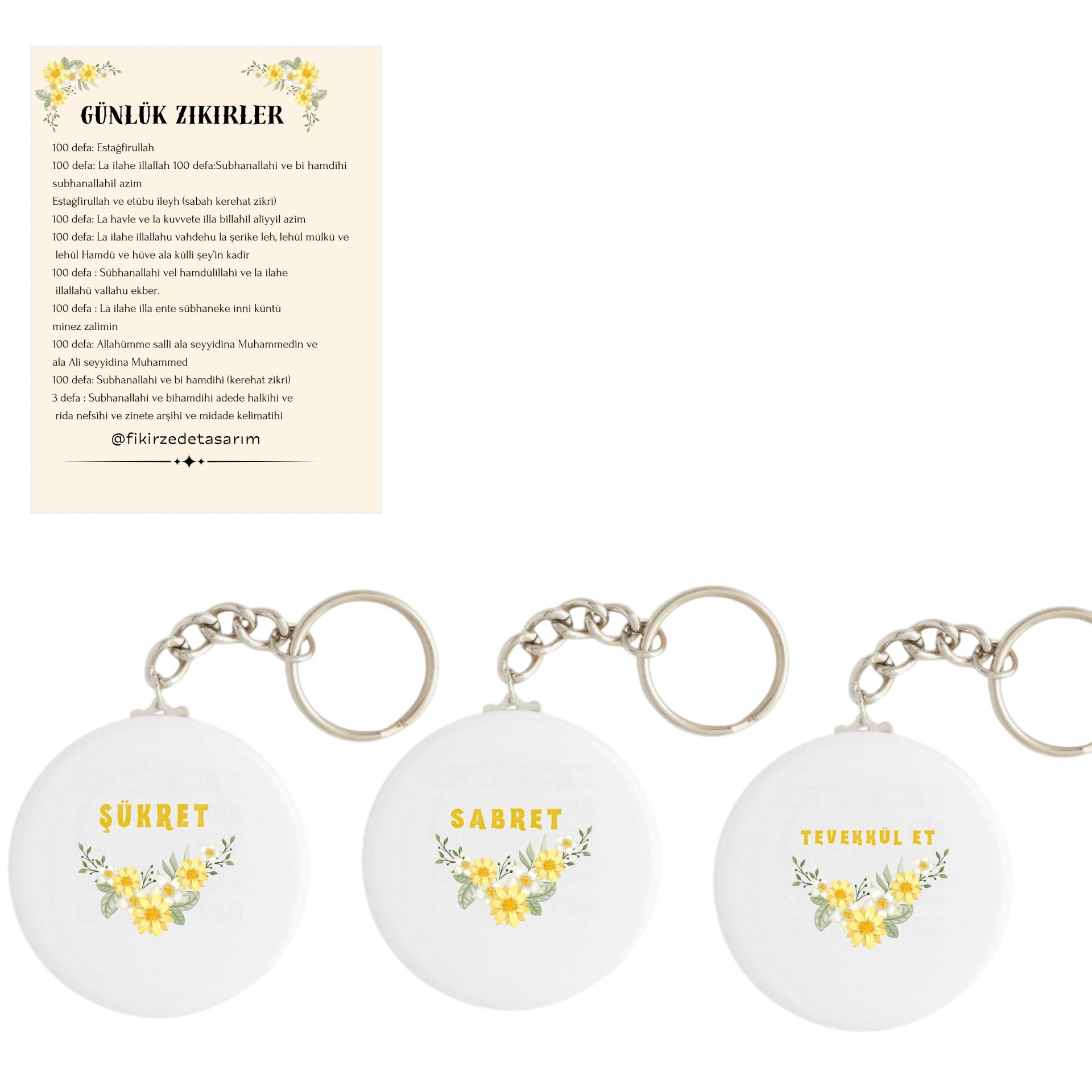 Zikir kartı & Motivasyon Anahtarlık