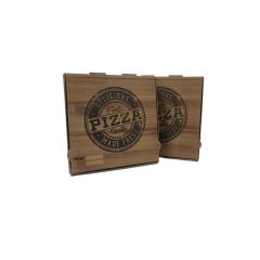 Ahşap Desenli Esmer Pizza Kutusu 26x26x4 100'lü Paket