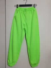Unisex Kapişonlu Kanguru Cep Bol Kesim Oversize İkili Sweat Takım Neon Yeşil Neon-Yeşil - L